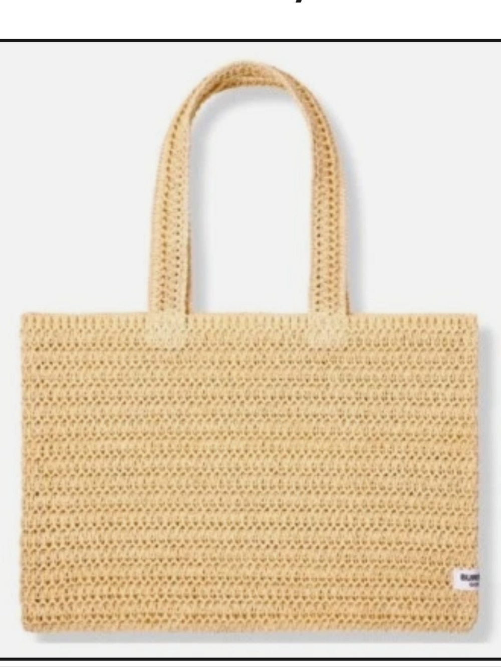 New Burberry Goddess Crocheted Weave Natural Paper Straw Beach Tote Shoulder Bag